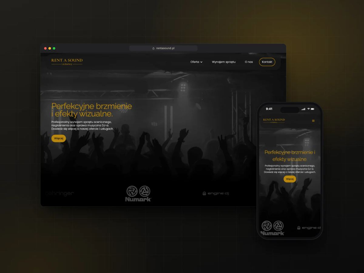 Strona Rent a Sound Liczbańscy — projekt i wdrożenie
