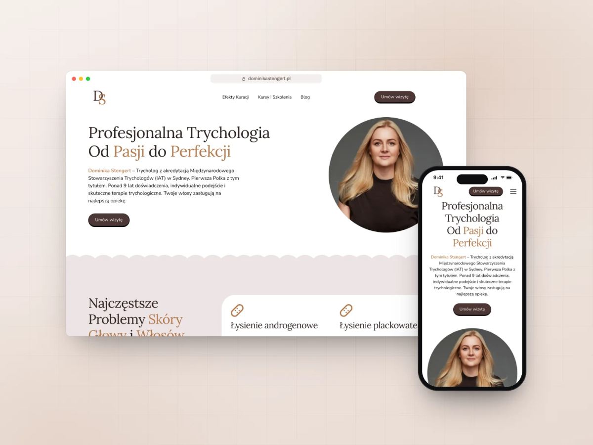 Strona Klinika Trychologiczna — projekt i wdrożenie
